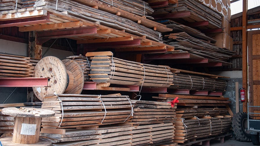 The timber is stored to dry naturally