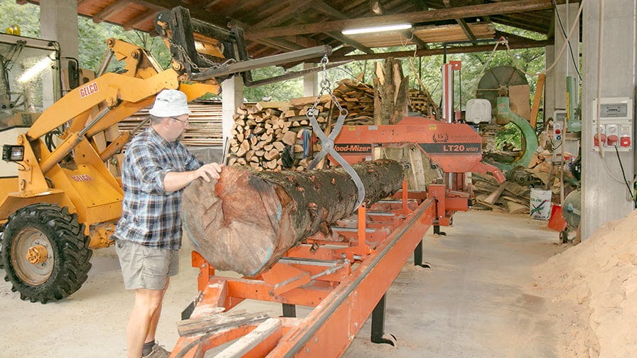 They operate Wood-Mizer LT20 sawmill